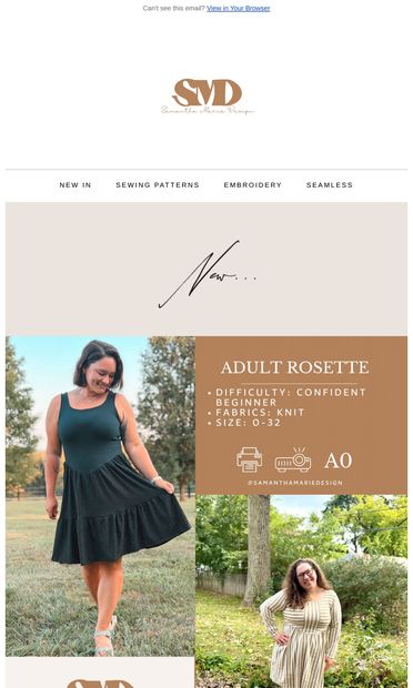 New: Adult Rosette - email from Samantha Marie Design