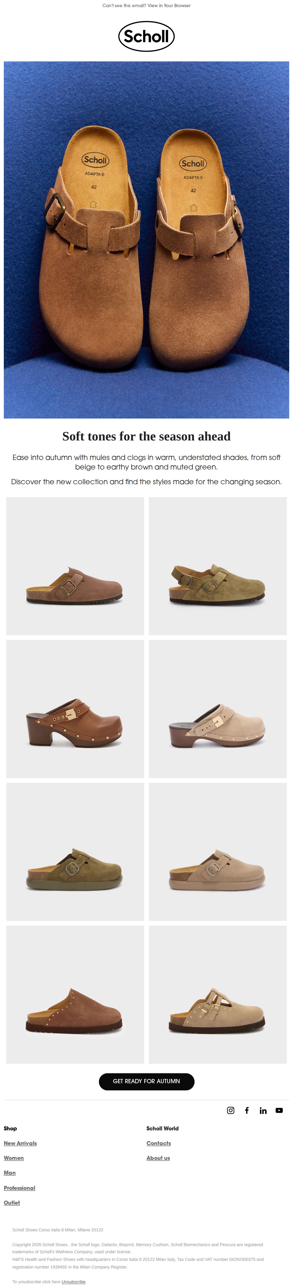 Ease into the new season - email from Scholl Shoes