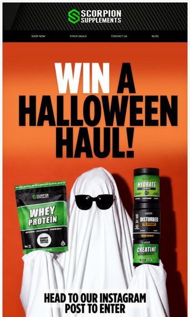 ALL GAINS, NO TRICKS 💪👻 - email from Scorpion Supplements