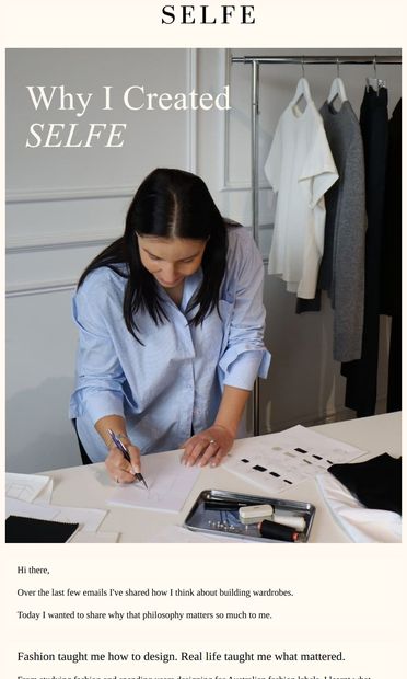 Why I believe less really can be more. - email from SELFE
