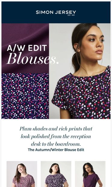 The Autumn/Winter Blouse Edit is here 🍂 - email from Simon Jersey