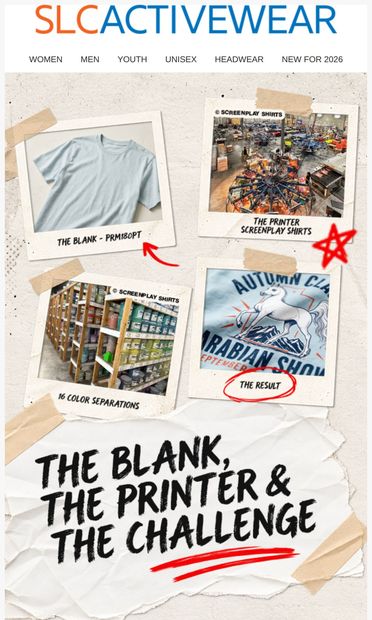 Behind the Print: PRM180PT Meets Screenplay Shirts - email from SLC Activewear