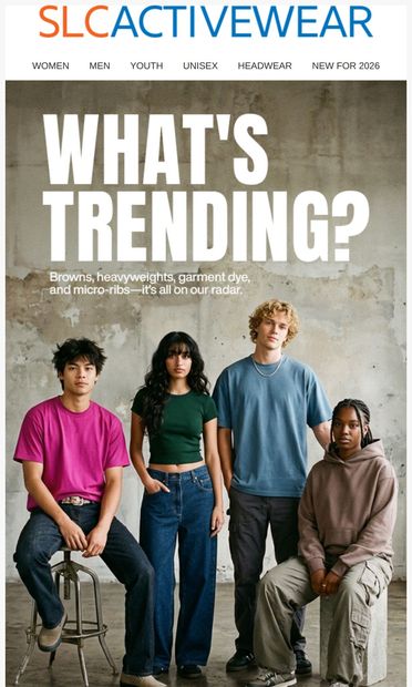 What's Trending? 4 Styles to Watch 👀 - email from SLC Activewear