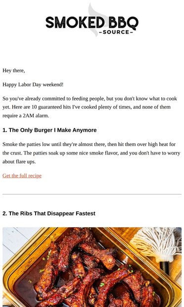 Still haven't decided what to cook? - email from Smoked BBQ Source