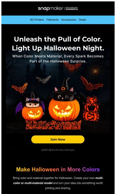 Join the Snapmaker Halloween Model Design Contest - email from Snapmaker