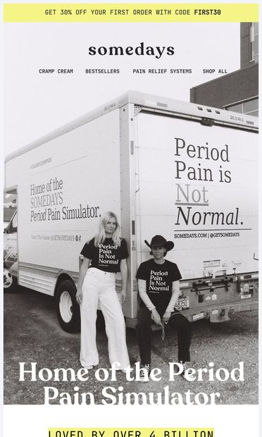 We’re giving guys period pain - email from somedays
