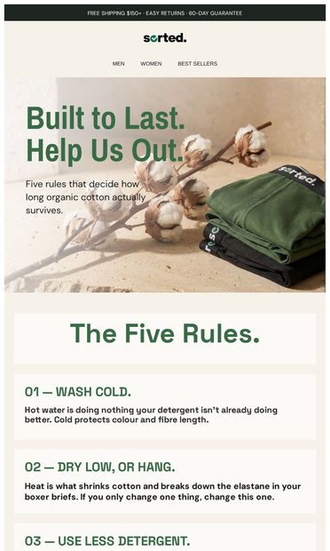 How to make them last - email from Sorted.