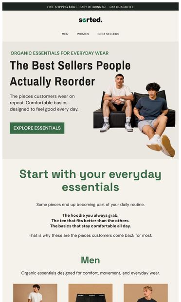 Start with the pieces everyone comes back for - email from Sorted.