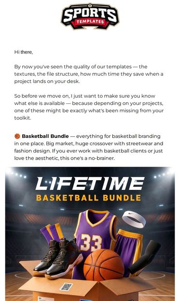 More sports. More templates. One place. - email from SportsTemplates