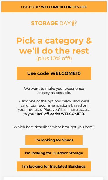 What are you shopping for? - email from Storage Day