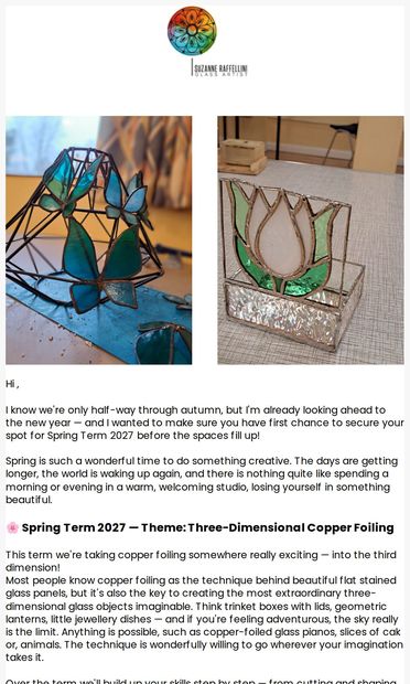 Blooming Opportunities in Our Spring Term! - email from Suzanne Raffellini