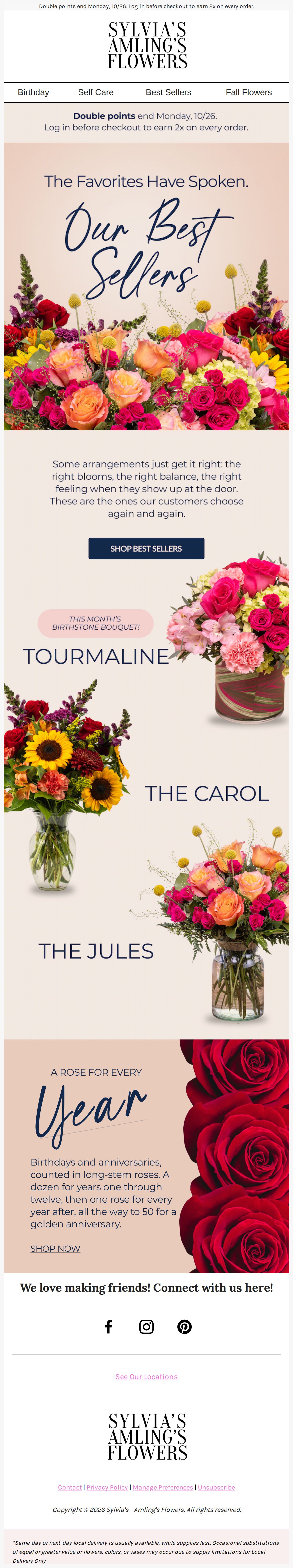 Have you seen what everyone’s ordering? - email from Sylvia's - Amling's Flowers