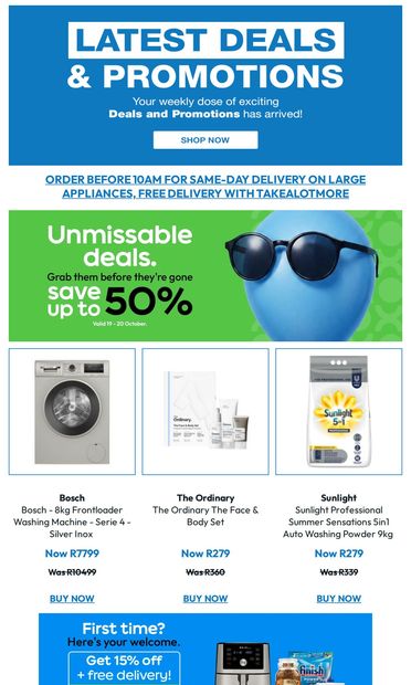Sam, this week's deals are DEALING 🔥 - email from Takealot