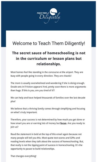 Here's How Faithful Parents Thrive at Homeschooling - email from Teach Them Diligently
