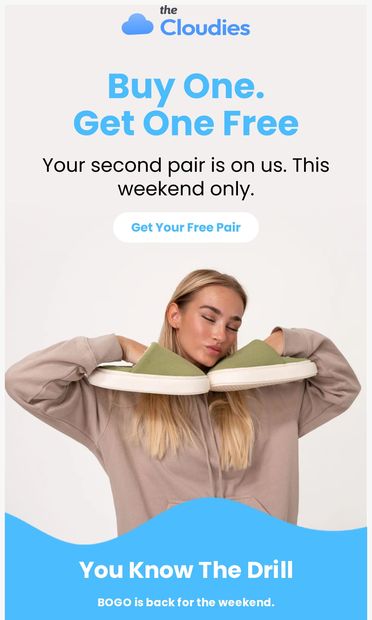 BOGO Is Back 👀 - email from The Cloudies