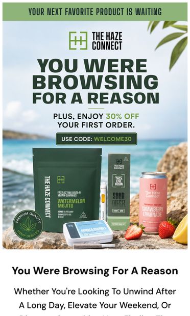 The Products You Viewed Are Waiting — With 30% OFF - email from The Haze Connect