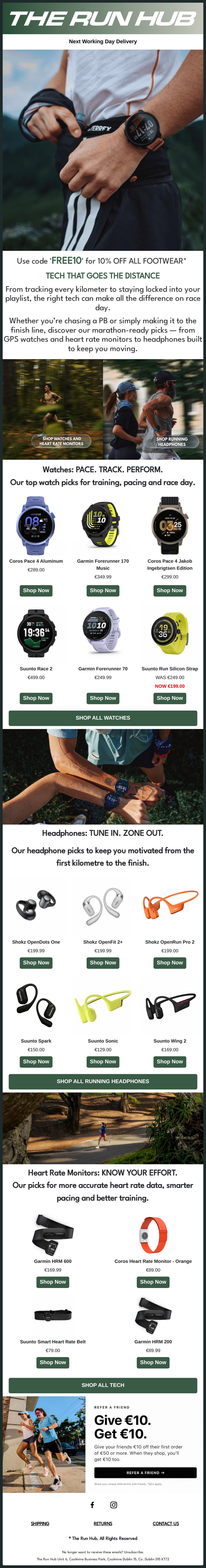 Is Your Dublin Marathon Tech Race-Day Ready? - email from The Run Hub
