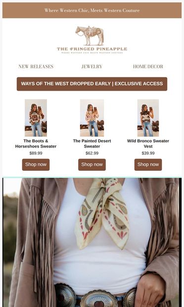 Shop Now for Early Access | SURPRISE - email from theFRINGEDpineapple