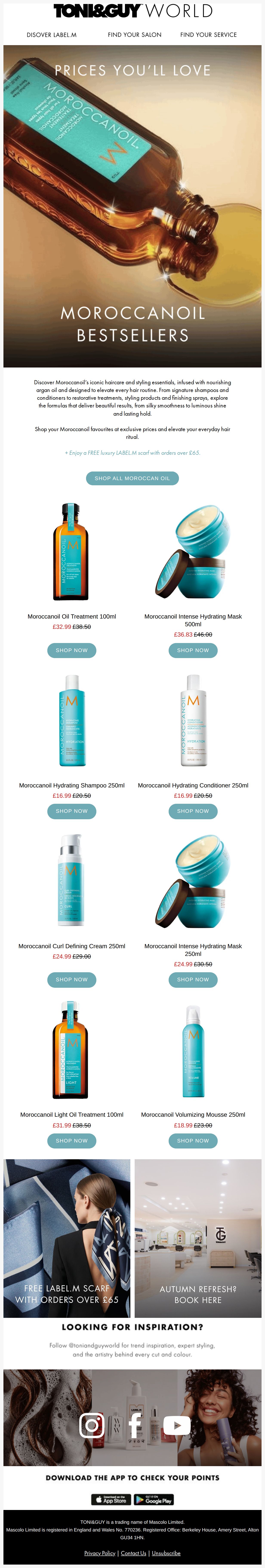Moroccanoil Favourites, For Less 💙 - email from TONI&GUY Shop