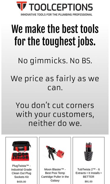 NO Gimmicks - email from Toolceptions