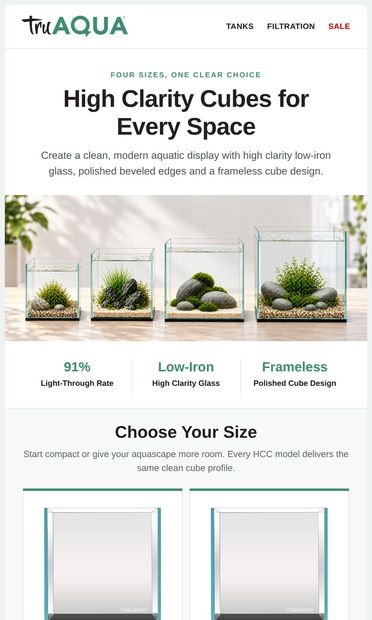Find the Perfect High-Clarity Cube for Your Space - email from TruAqua Support