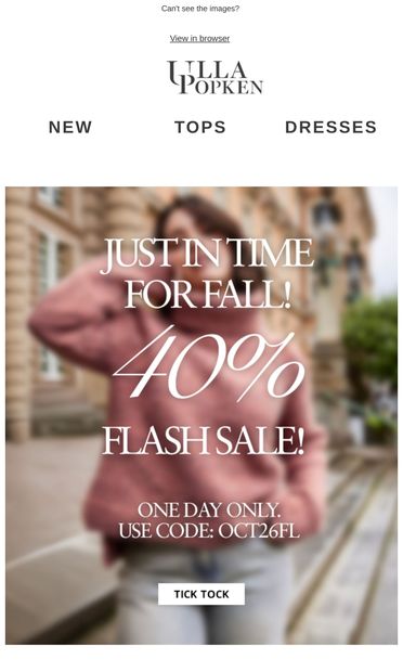 It ends at MIDNIGHT! - email from Ulla Popken