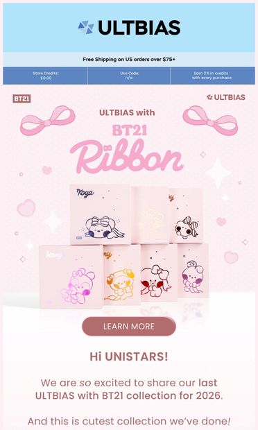 Launching tomorrow: BT21 Ribbon 🎀 - email from ULTBIAS
