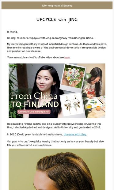 Why I Do What I Do?  🤔 - email from Upcycle with Jing