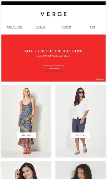 SALE - Further Reductions - email from VERGE