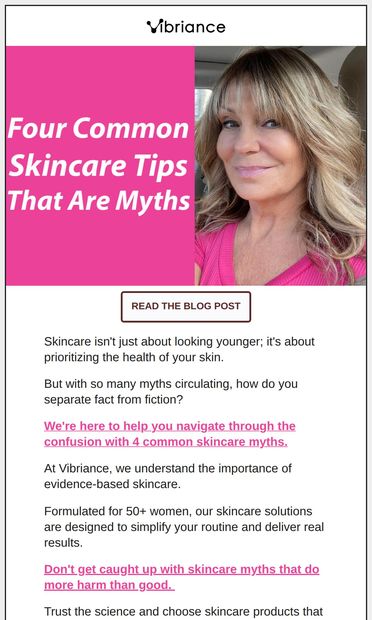 4 Common Skincare Tips That Are Myths - email from Vibriance