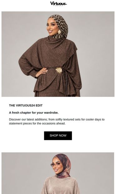 New arrivals, ready for your next plans - email from Virtuous24