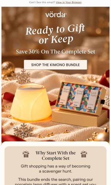 Gift Shopping, Done in One Box - email from Vorda