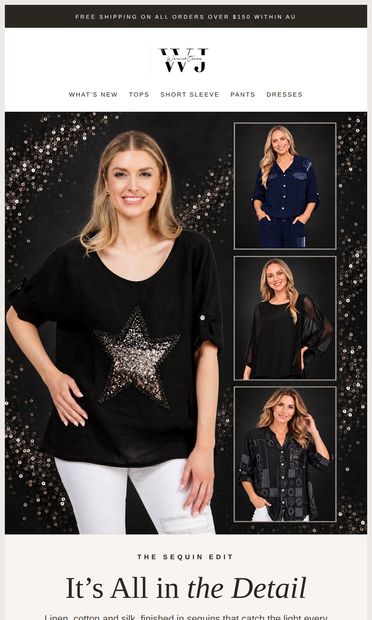 Catch the Light in Sequin Style - email from Warwick Jones Store
