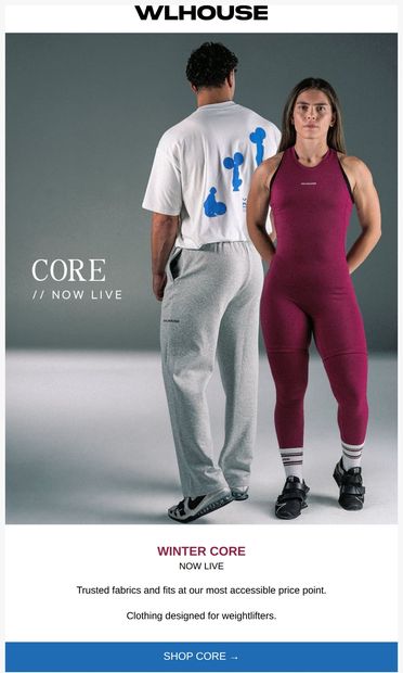 LIVE: Winter Core  ❄️ - email from Weightlifting House