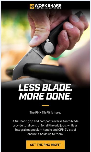 DROPS NOW: RMX MisFit Reserve Series - email from Work Sharp Tools