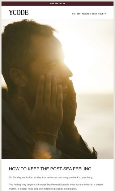 How do you keep that post-sea feeling at home? - email from YCODE