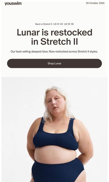 Lunar is restocked in Stretch II. - email from Youswim