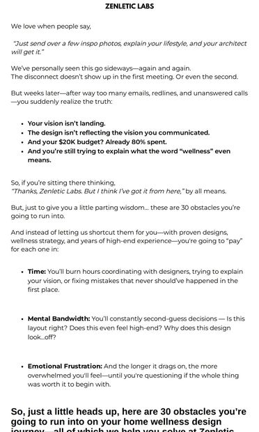 “I  can do this on my  own” - email from Zenletic Labs