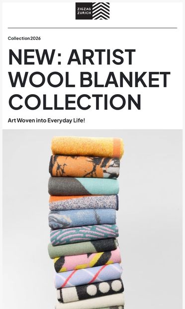 NEW: Artist Wool Blanket Collection - email from ZigZagZurich