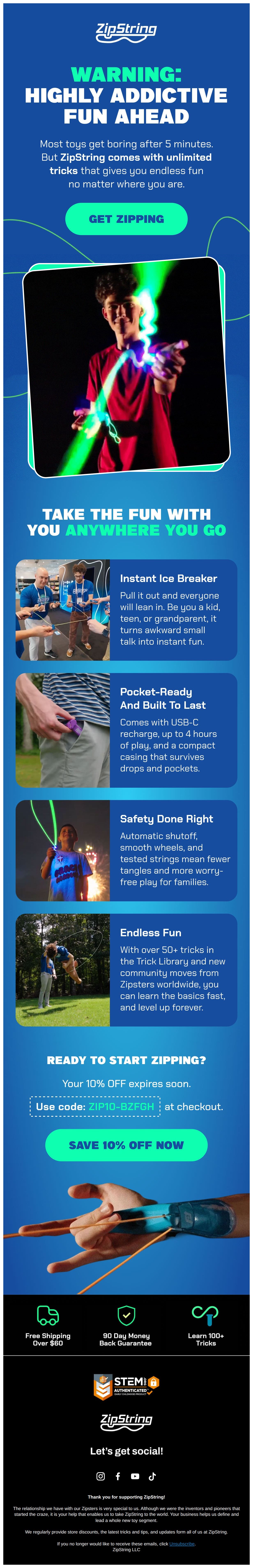 What makes Zipstring so special? - email from ZipString