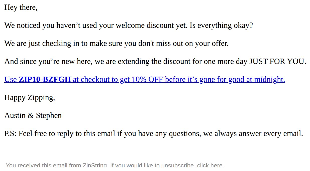 Everything okay? - email from ZipString
