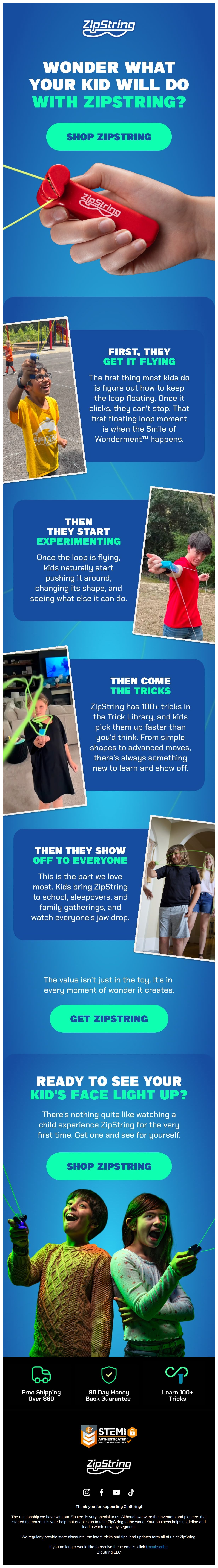 What do kids actually do with ZipString? - email from ZipString
